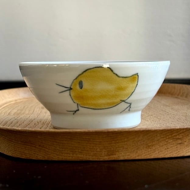 村田菜穂美作 子供用めし碗 「まてまてひよこ」