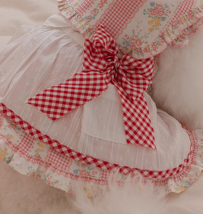 予約【Rolling pepe】Double Checked Ribbon Brooch