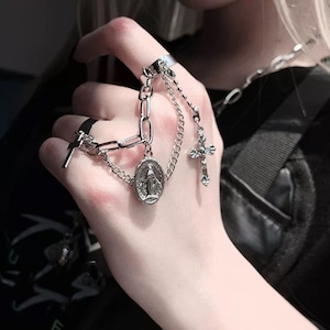 【予約】cross & goddess chain ring