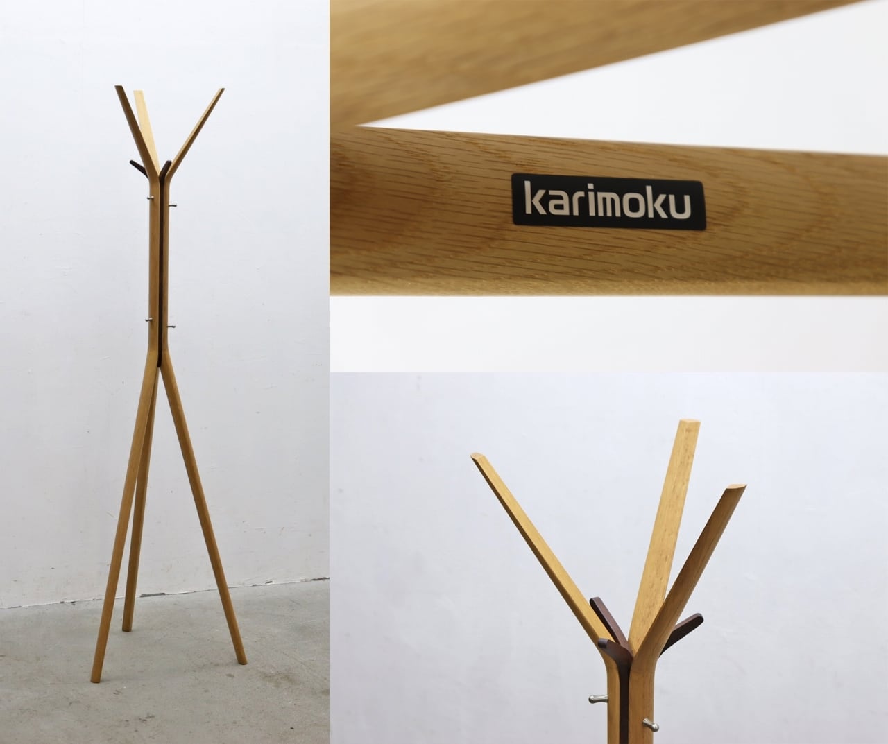 karimoku カリモク オーク無垢材 コートスタンド AU5200 ハンガー ラック 衣類 収納 ナチュラル モダン RIT09053