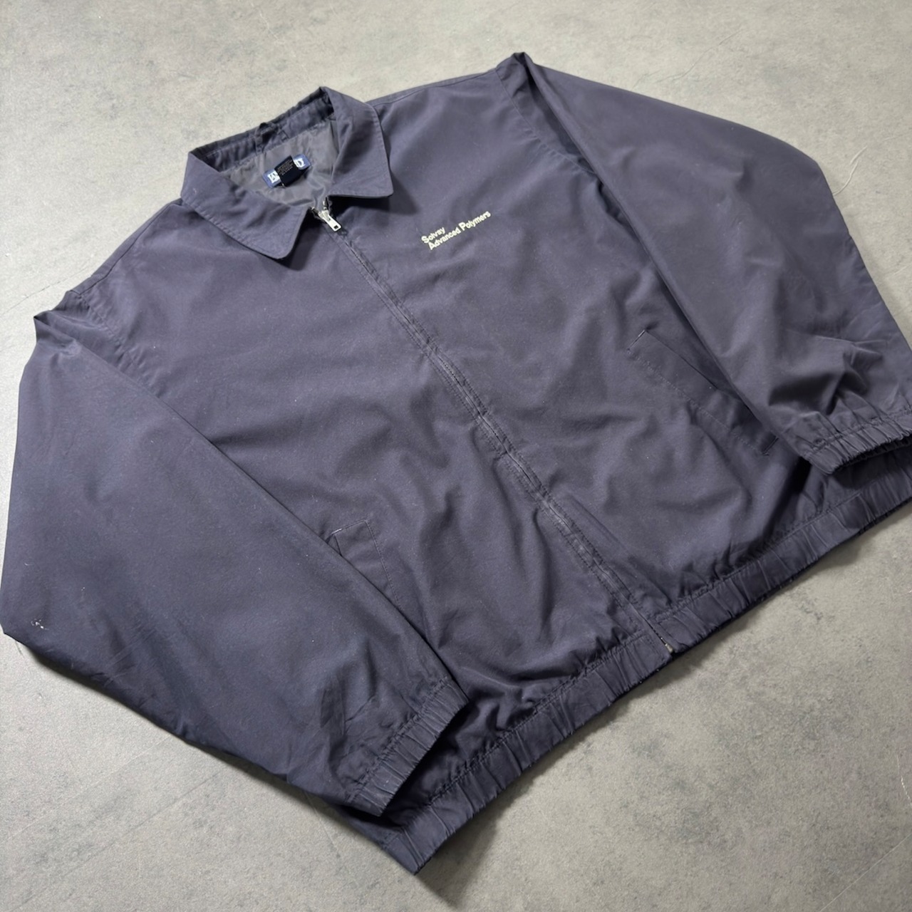 LANS’END zip-up jacket 企業系 navy XL 古着 - 2