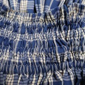 フラダンス 衣装 パウスカート ブルー系 ホワイト系 チェック柄 シングル シンプル かわいい ふわふわ 鮮やか 華やか 明るい ハワイアン アロハ フラ ダンス レッスン 練習 鮮やかブルー チェック柄スカート ふんわり