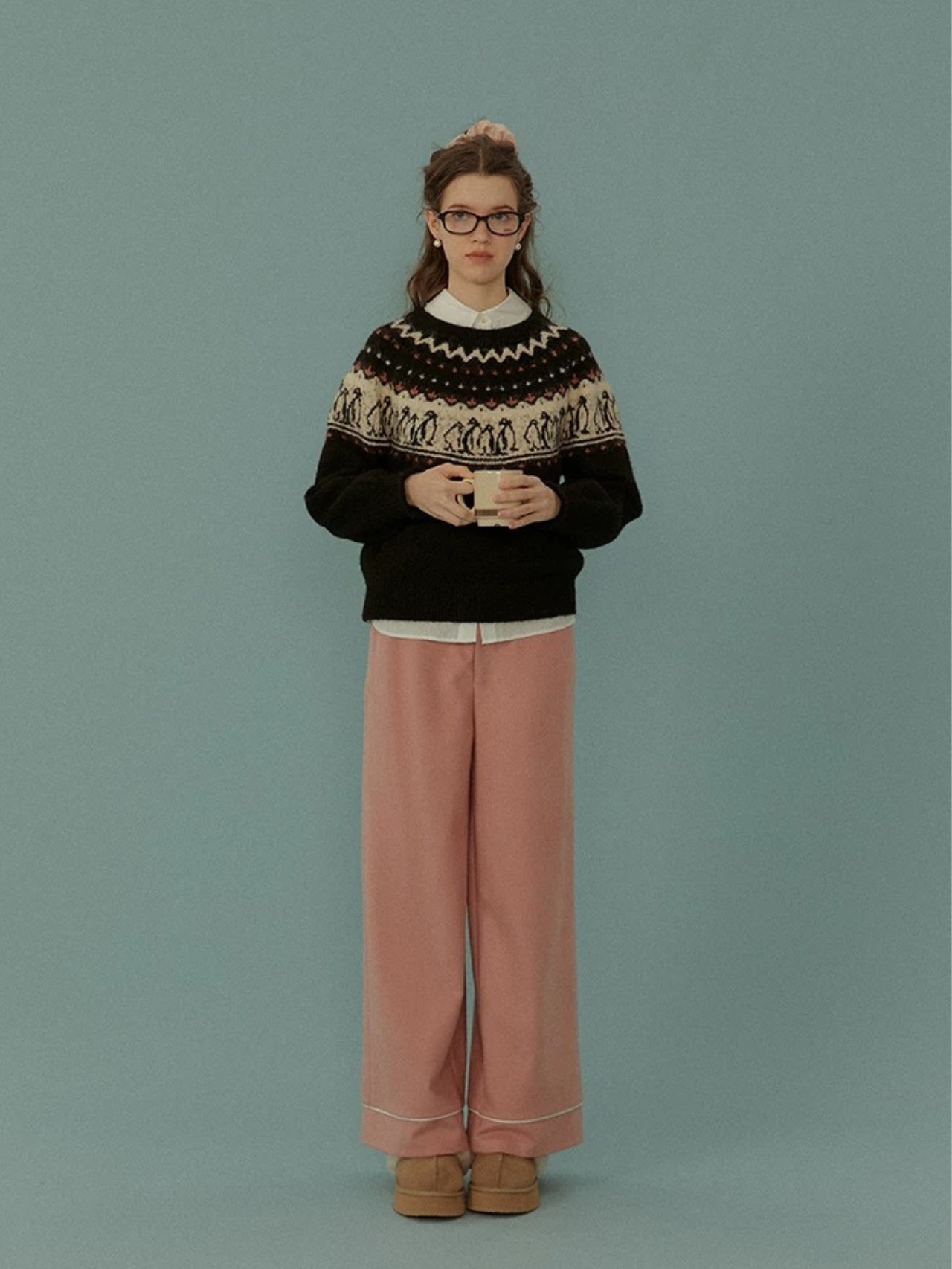 Manchot Nordic Motif Knit F0839