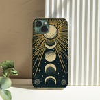 受注生産 iPhoneケース 太陽と月相のゴールド星図｜天体図風 STAR009B
