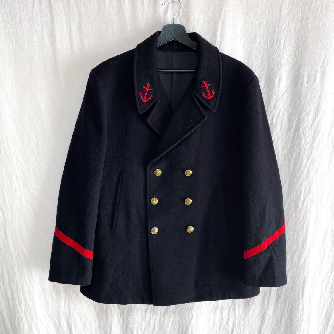 良品 フランス軍 海軍 Pコート ネイビー XL相当 ジャケット ユーロ 