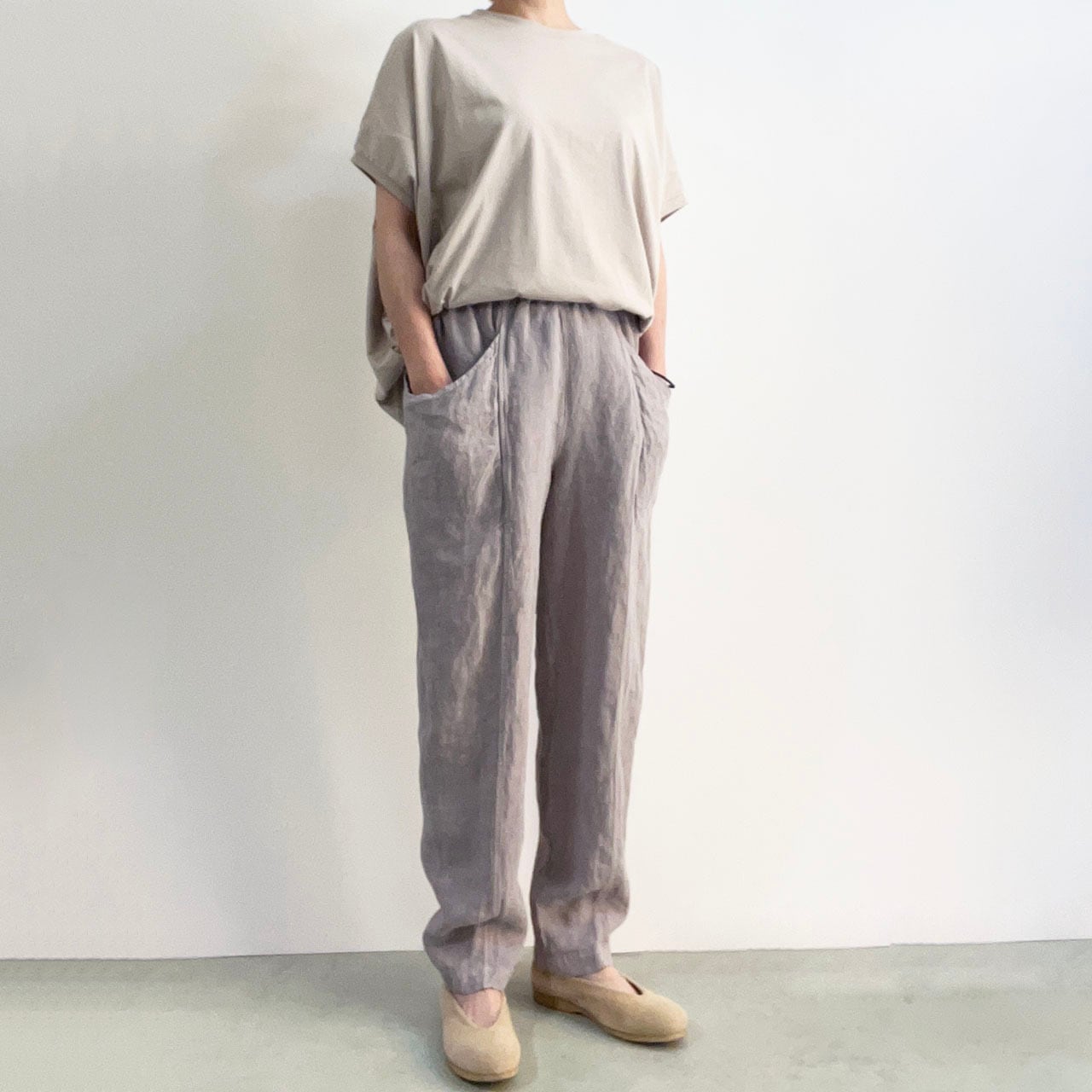 YARRA NEU ヤラニュー 5415-412 リネンイージーパンツ BIGポケット テーパードパンツ