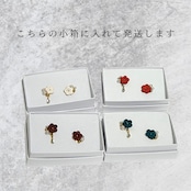 【各色1点】立命館守山高校コラボ【信楽焼】小花日和 陶器 ピアス イヤリング 伝統工芸 スタッド 小さめ