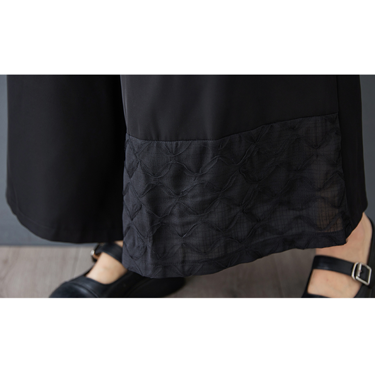 アシンメトリー 切り替え ワイドパンツ 00054