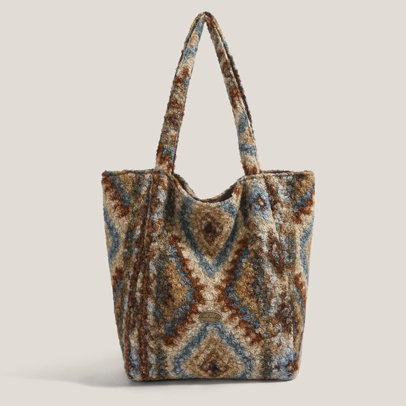 Handmade-Style Curly Fur Tote S0219