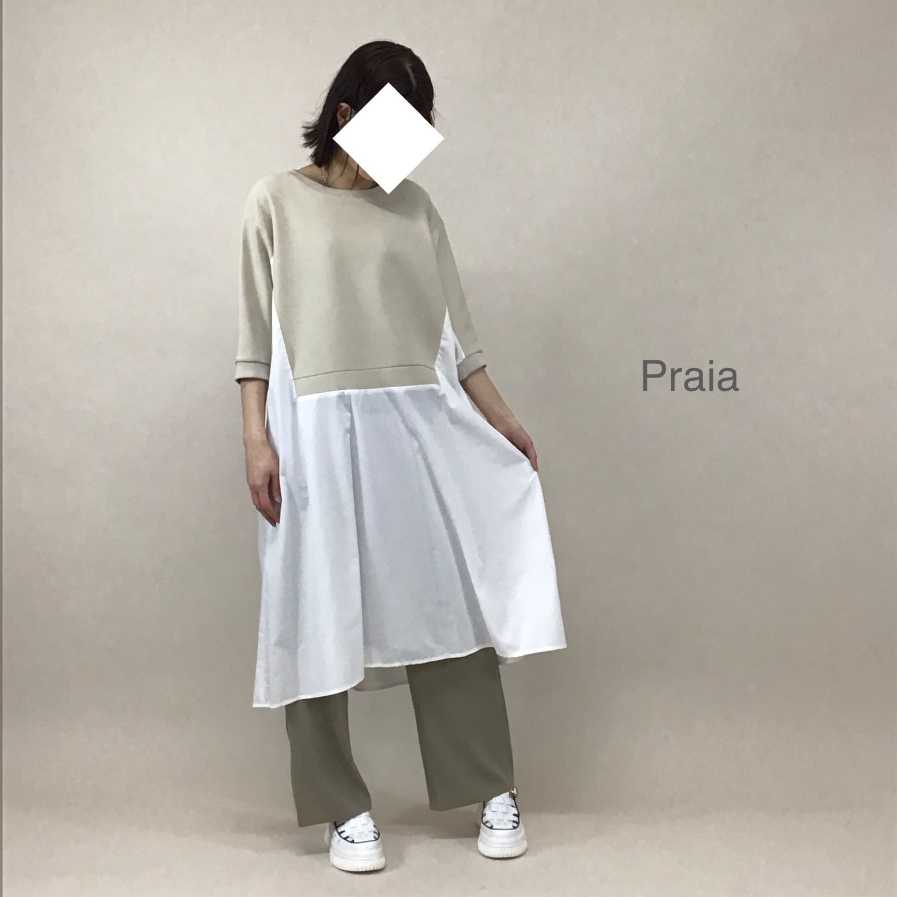 【Praia】シャツドッキングワンピース(LER-2219)