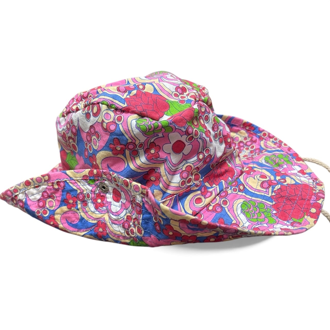 VINTAGE 1960s–70s サイケ ヒッピー 帽子 Psychedelic Flower Power