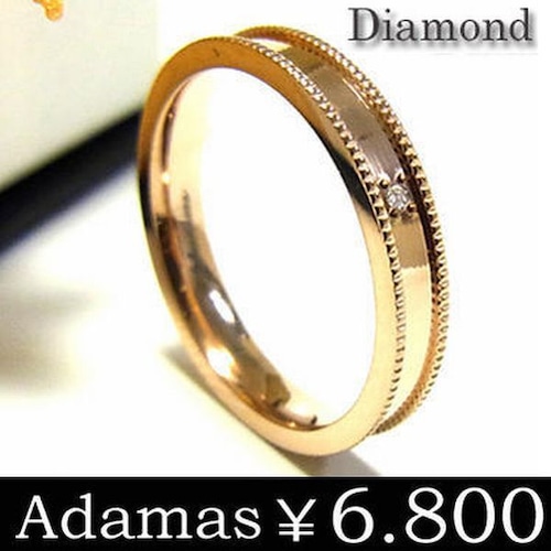 【Steel Adamas / スチールアダマス】 アダマスダイヤモンドステンレスリング/ピンクゴールド/Adamas/st (grd896ro)