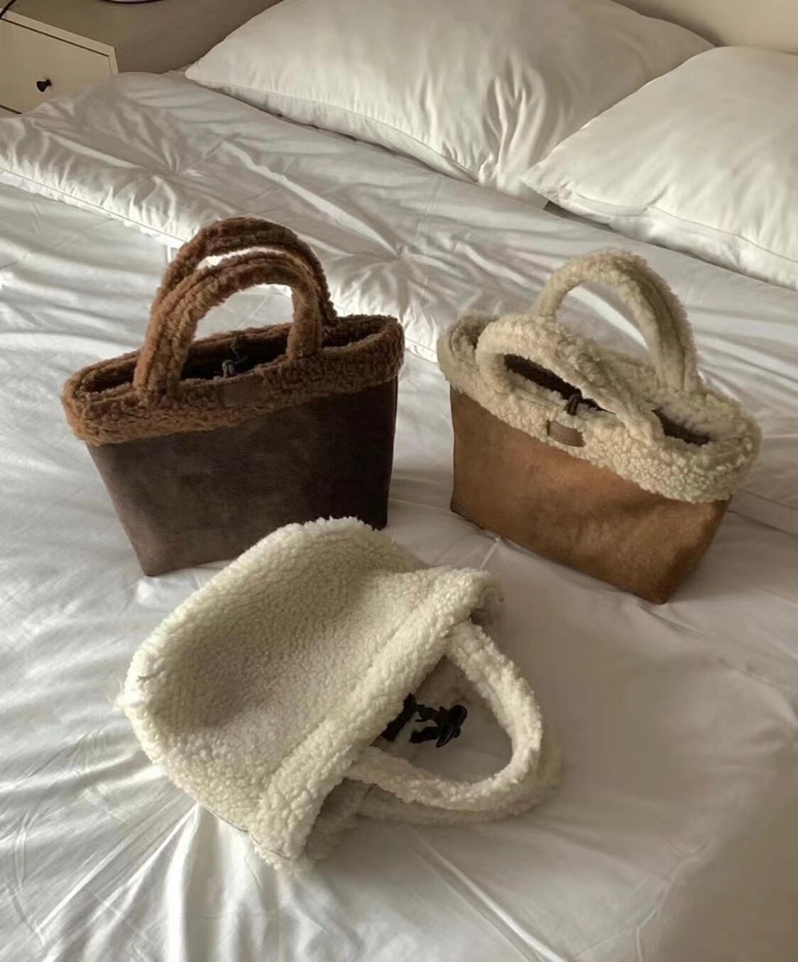 3color / ボアトートバッグ