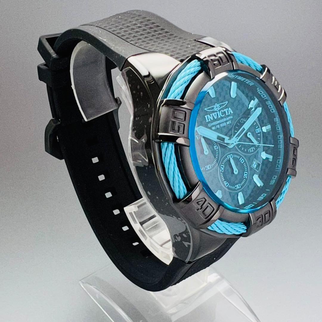 腕時計 インビクタ ブルー 新品 ケース付属 ボルト メンズ ブラック 52mm