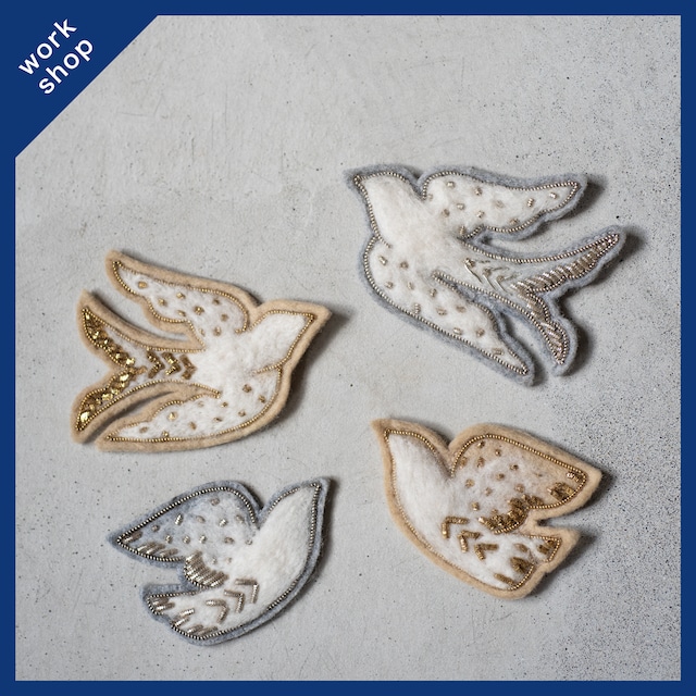 Lemmikko  刺繍Workshop 「フェルトの冬の鳥刺繍」