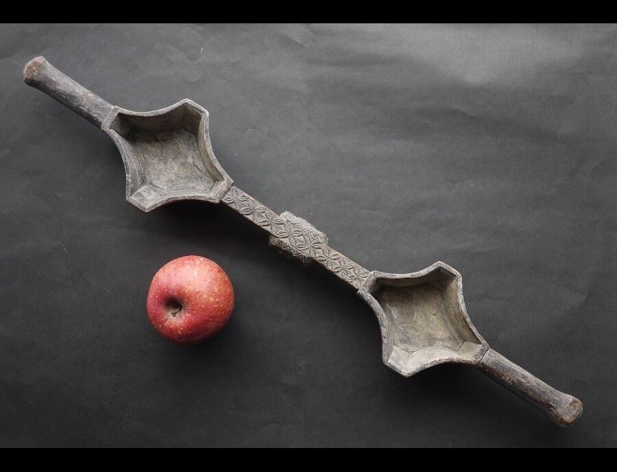 連杯酒器 プリミティブアート 台湾先住民 木彫り古民具 百歩蛇文様a