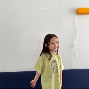 【Digreen ディグリーン】BEST FRIEND Tシャツ 85~120cm ライトグリーン 240516