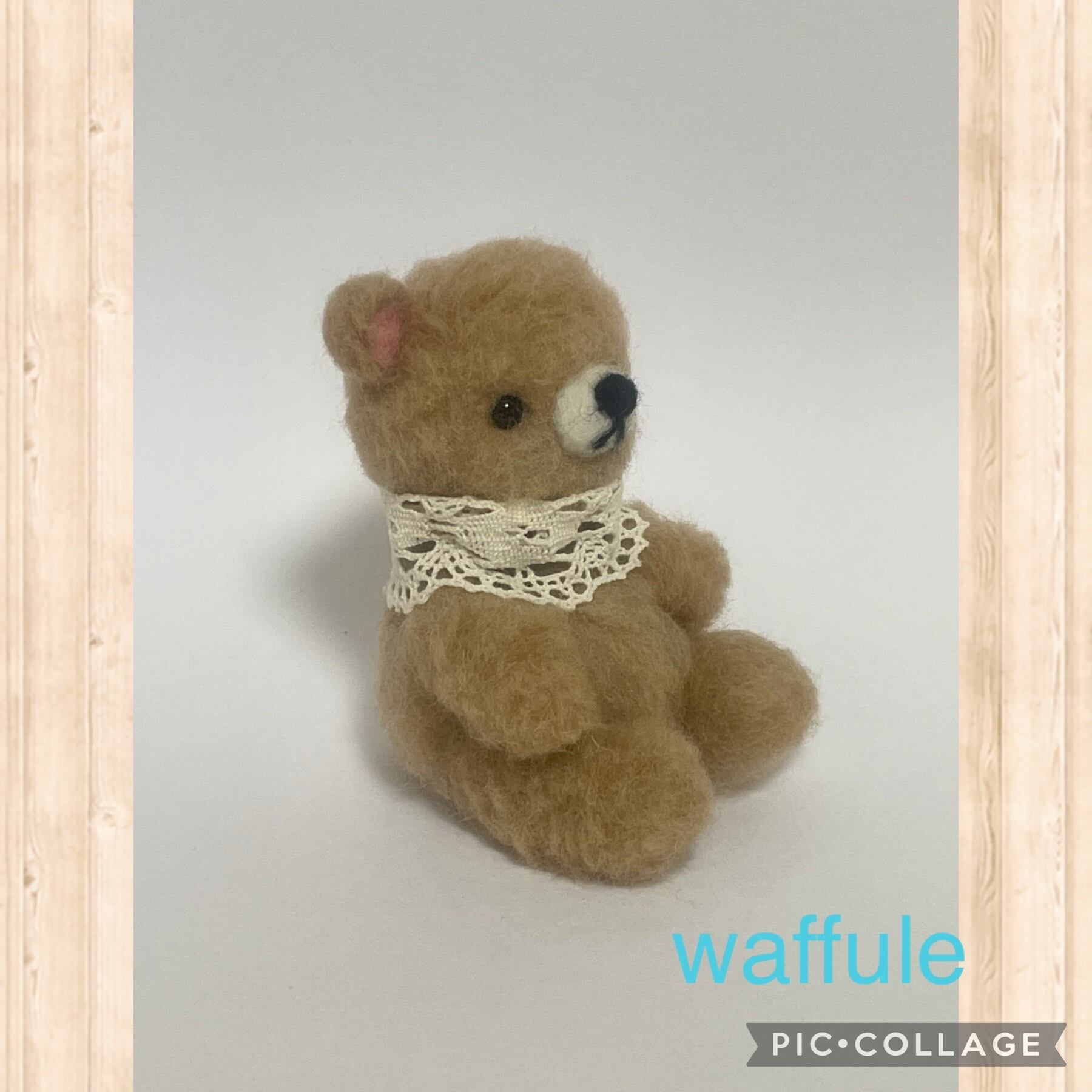 羊毛フェルト ふわふわベアさん | はんどめいど雑貨 waffule