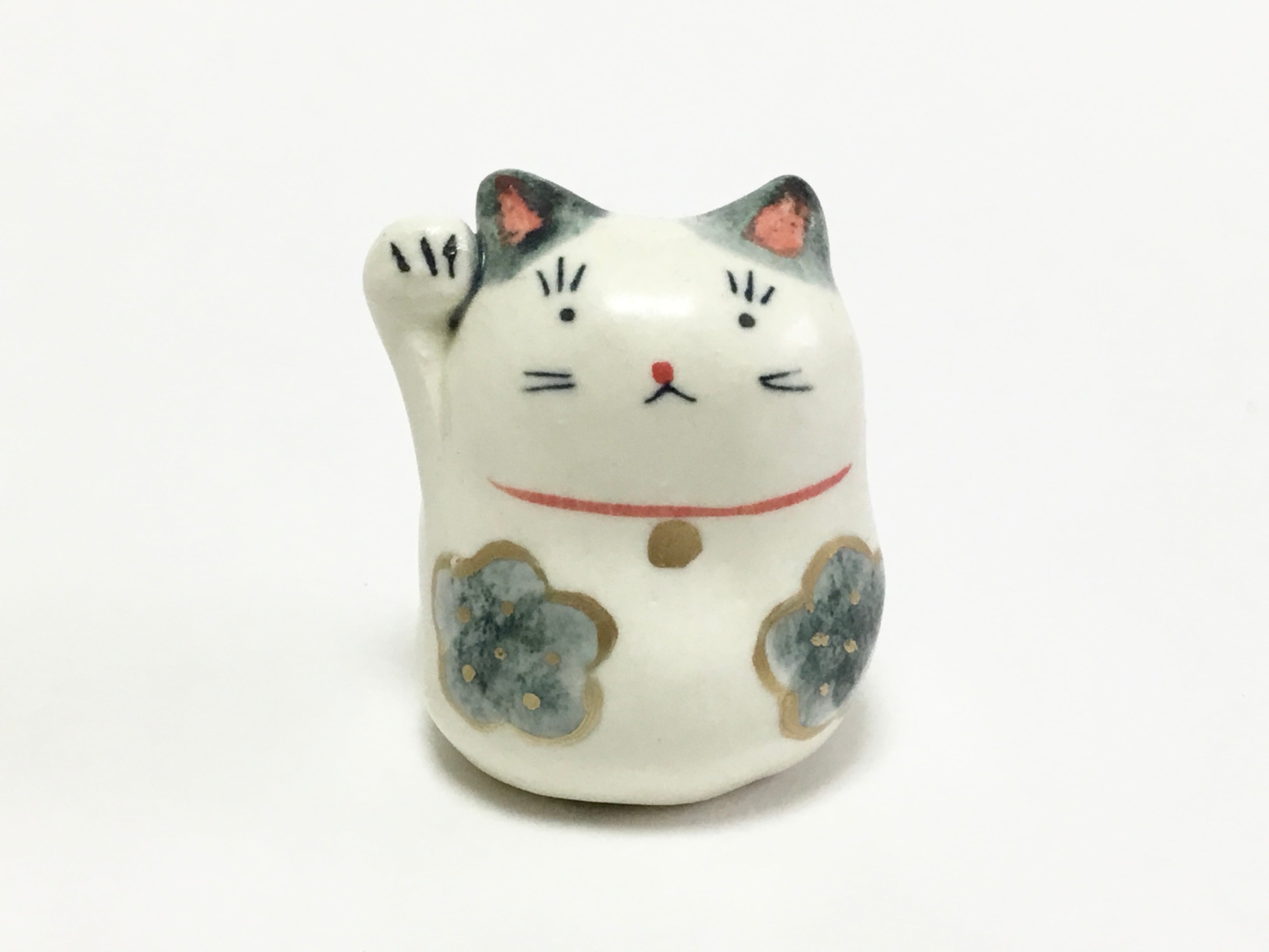 招き猫置物 招猫・青花 瀬戸焼 | お茶の尾川園