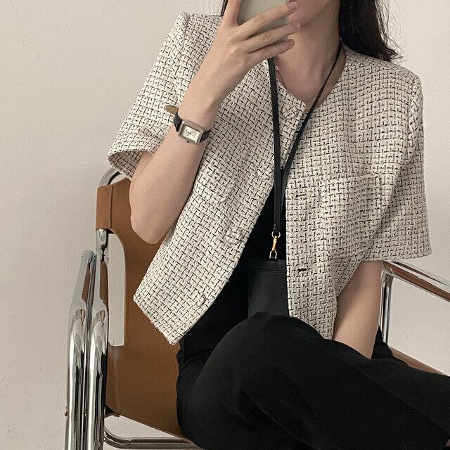 Tweed-look short jacket S1390