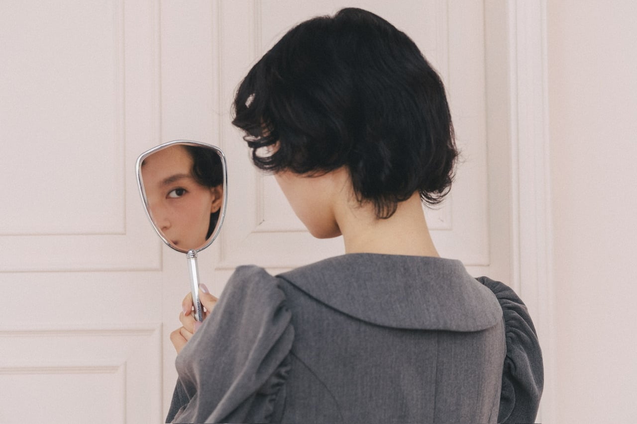 グランドカラーワンピース　GRAY