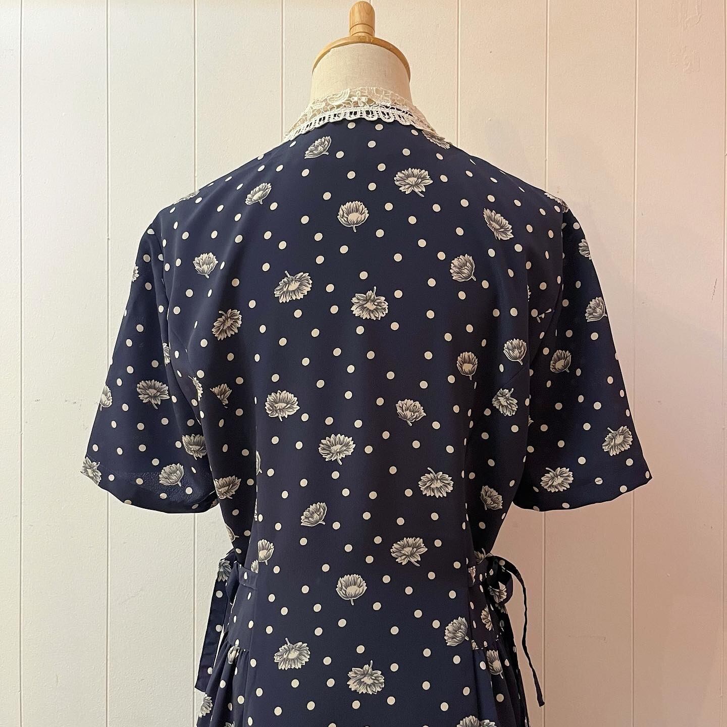 lace collar flower dot one-piece