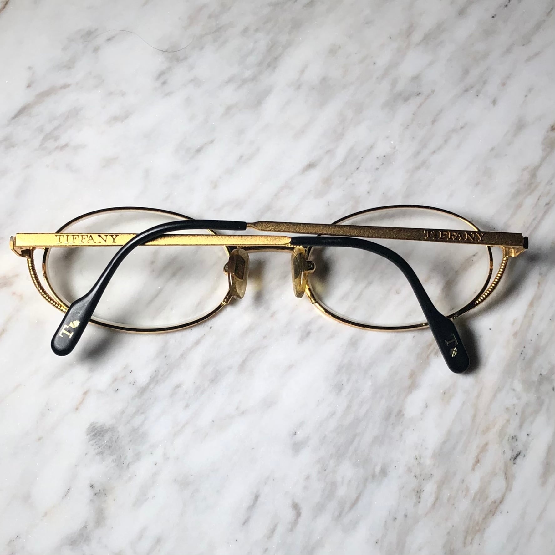 vintage TIFFANY LUNETTES 23k gold plated glasses 