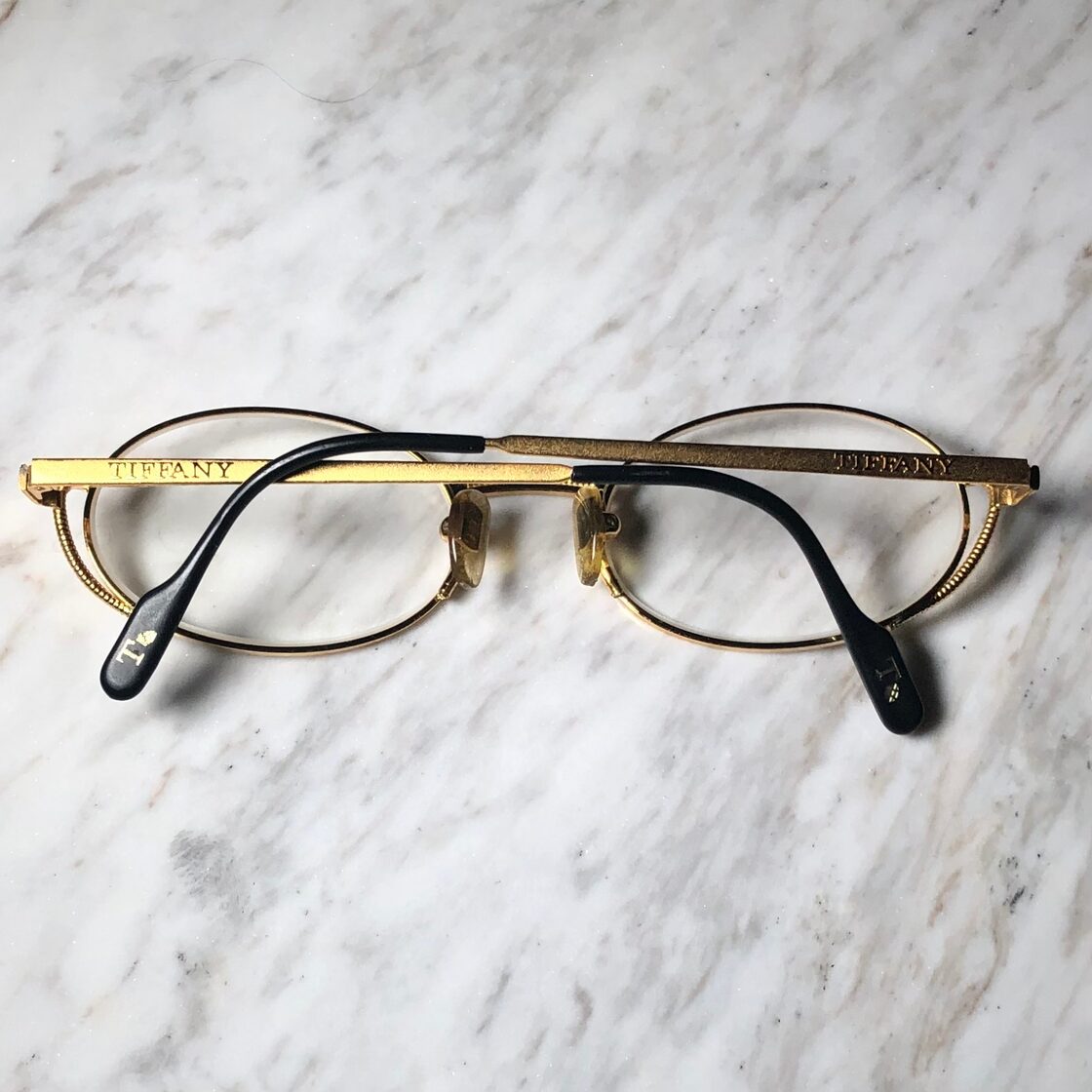 vintage TIFFANY LUNETTES 23k gold plated glasses 