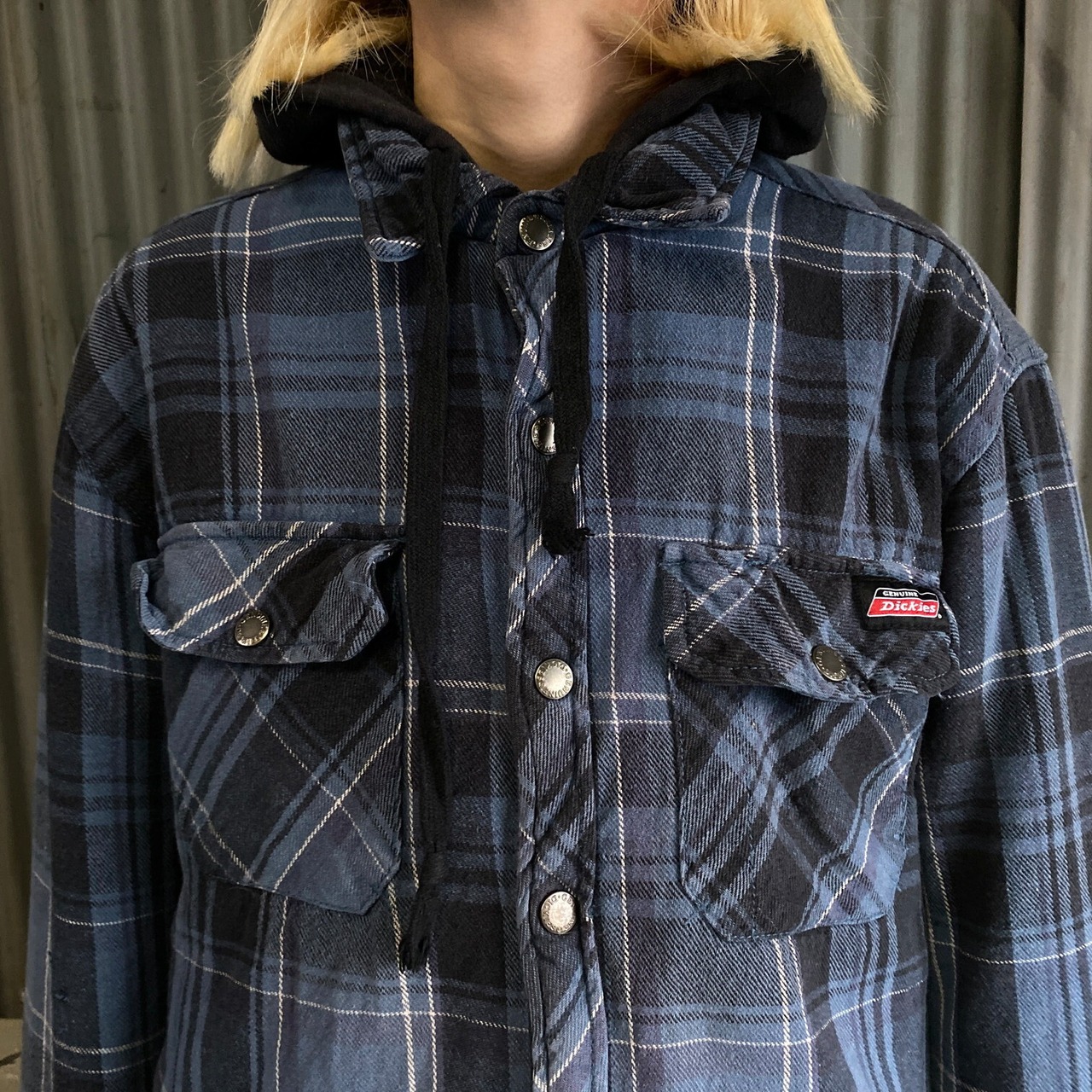 Dickies ディッキーズ フェイクレイヤード スウェットパーカー 中綿 