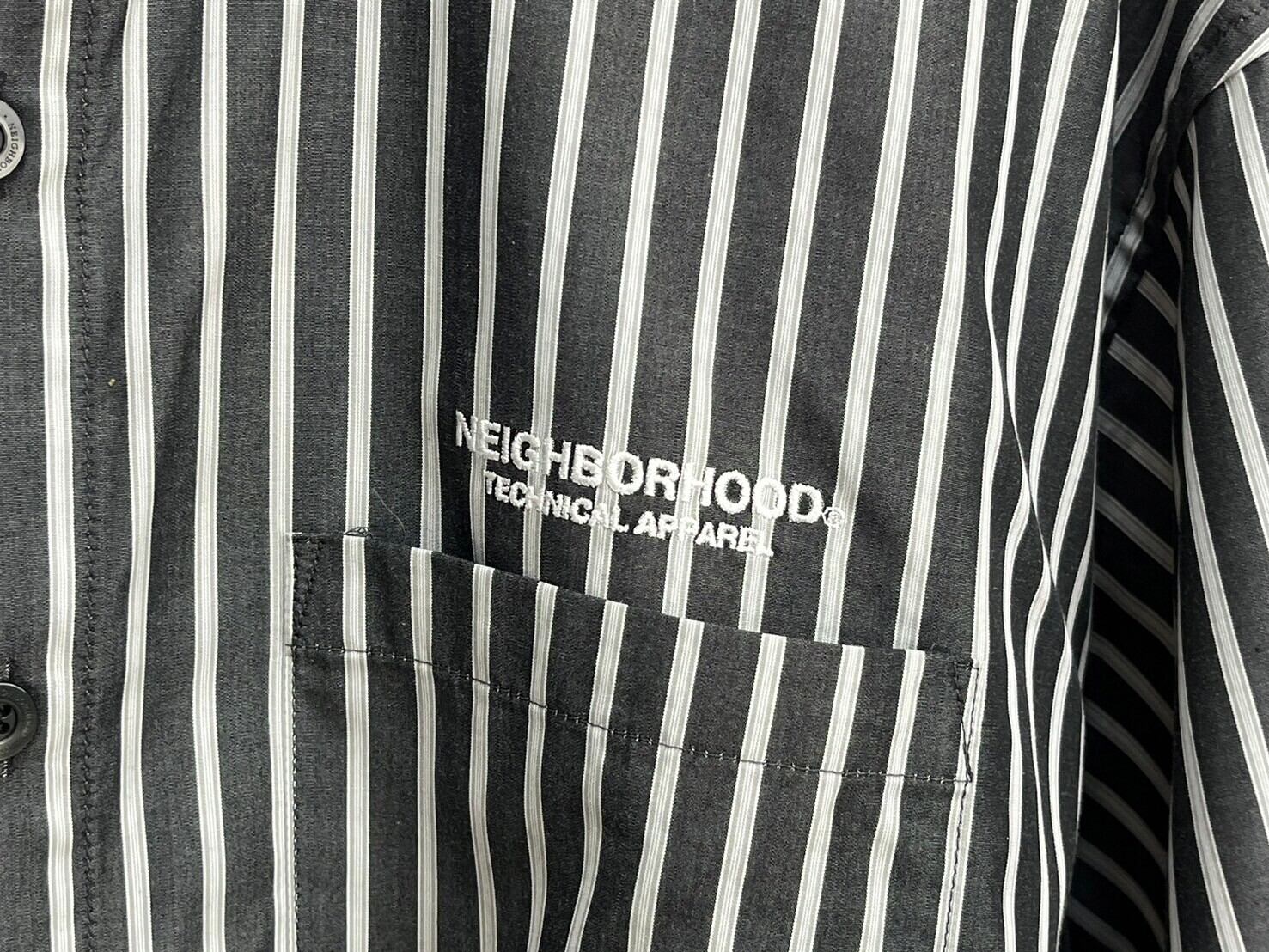 NEIGHBORHOOD 24SS STRIPE SHIRT LS BLACK LARGE 241AQNH-SHM02 39510 