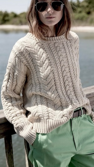 DENIMIST -Cable Sweater- : OATMEAL