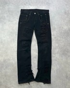 00s Levi's RED "Destressed" Black Denim Pants