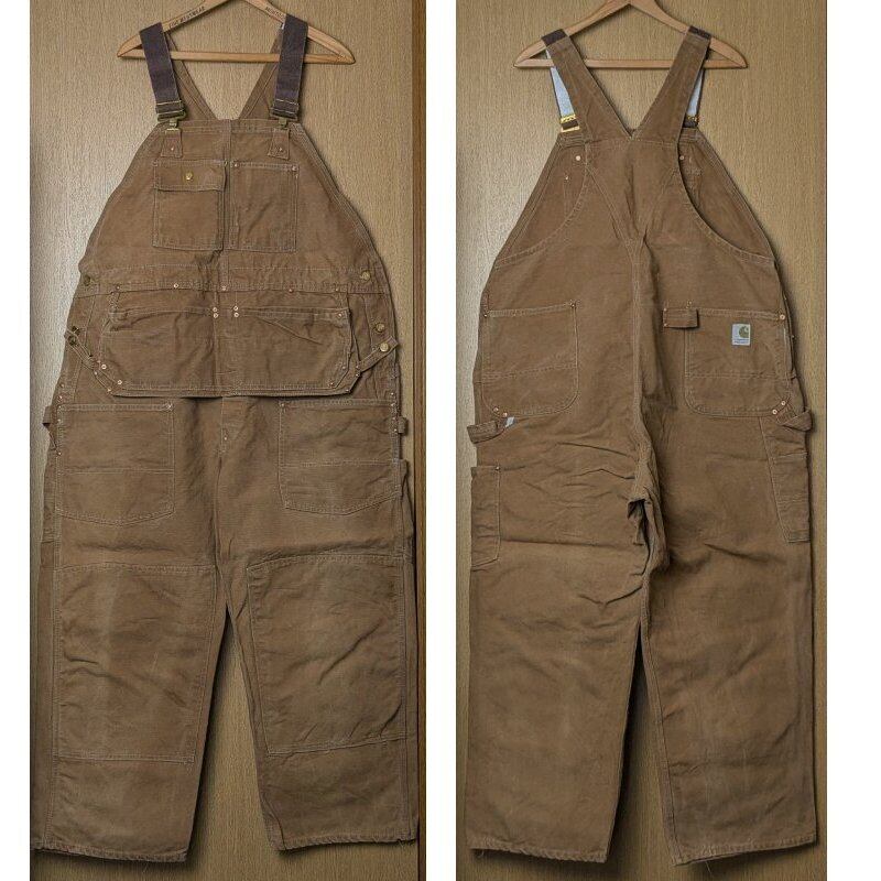 70s CARHARTT Brown Duck Overalls w/Apron Pocket (W46) | Wonder