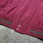 Argyle switching designsilk blouson
