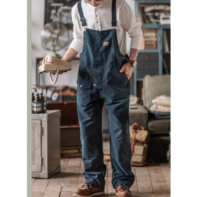 アメカジ風ヴィンテージウォッシュオーバーオール　　A18311