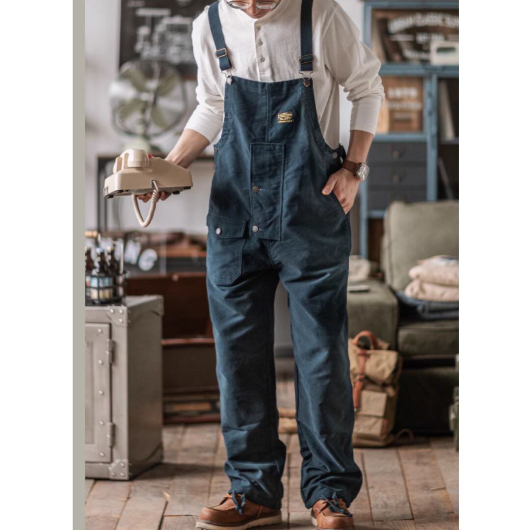 アメカジ風ヴィンテージウォッシュオーバーオール A18311