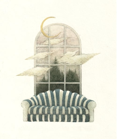 岩切裕子「眠れない夜」 IWAKIRI Yuko"notte chiara"woodcut print,sheet