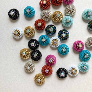〈再入荷〉Duaオリジナル ビジュー付きビーズデコパーツS（15mm）