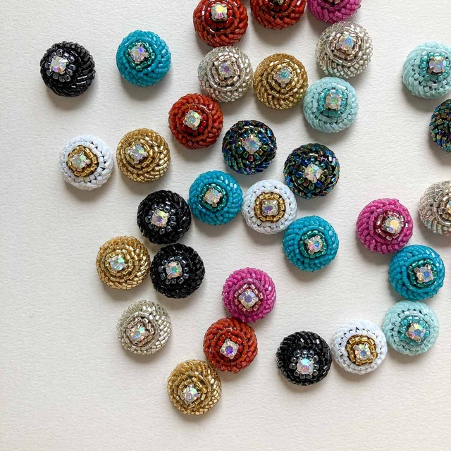 〈再入荷〉Duaオリジナル ビジュー付きビーズデコパーツS（15mm）