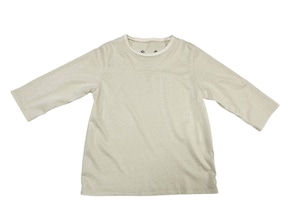 21SS デラヴェリネン7分袖Tシャツ / Cotton delave linen three quarter sleeve T-shirts