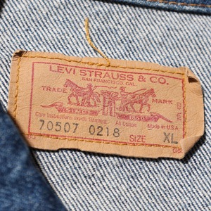 美品 XL 89年 USA 70507-0218 インディゴ デニムジャケット Levi’s リーバイス