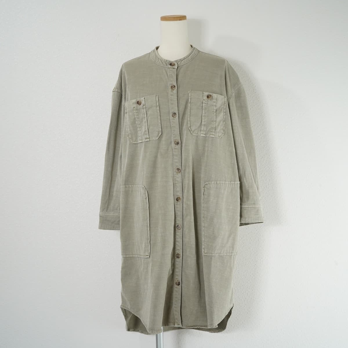 L'Appartement アパルトモン JAMES PERSE ジェームスパース SHIRT DRESS ノーカラー シャツワンピース ドレス 長袖  | 「フクル」ファッションブランドユーズドセレクトショップ powered by BASE