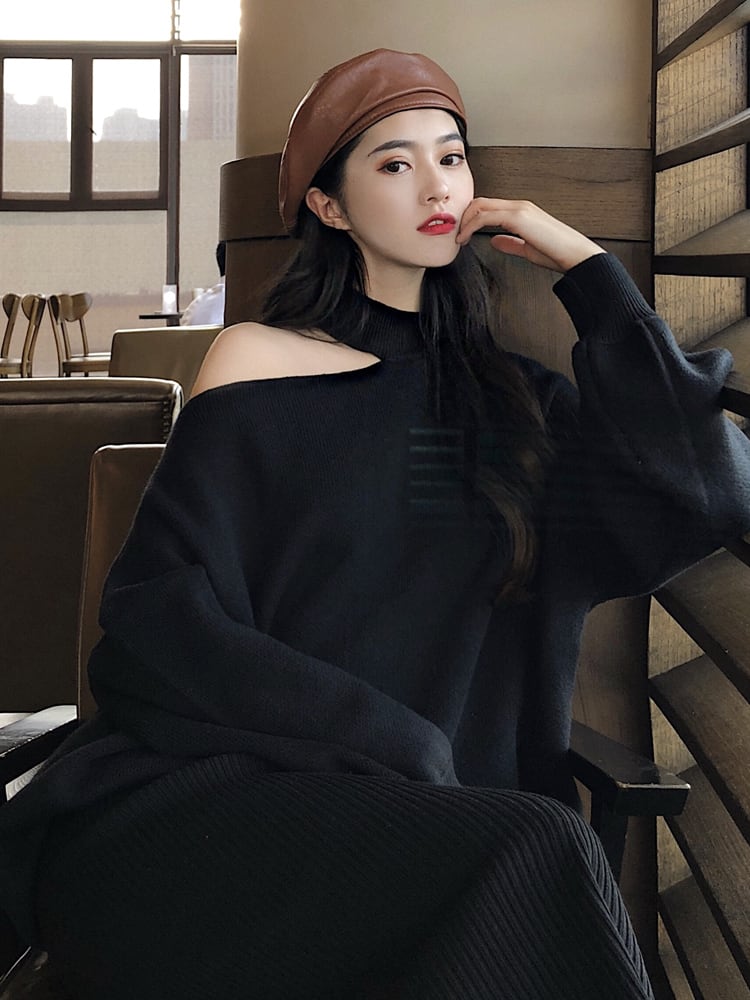 大人 セクシー オフショルダー ニット セーター レディース ワン 