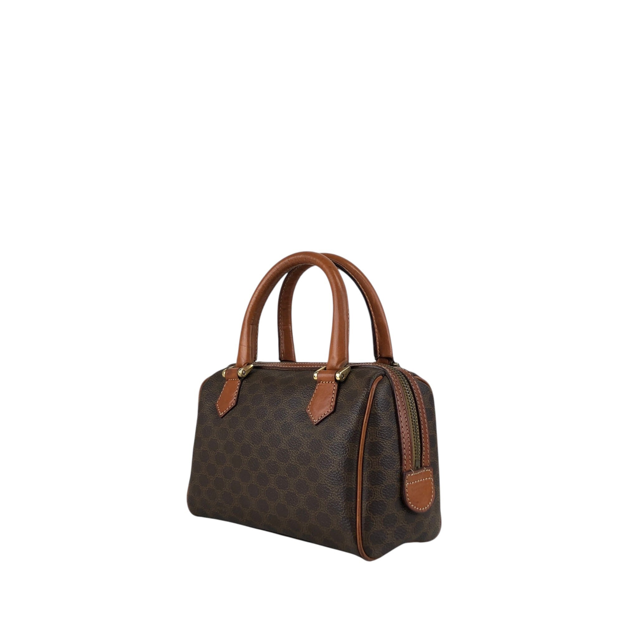 CELINE セリーヌ マカダム ショルダーバッグ ブラウン ブラゾン型押し