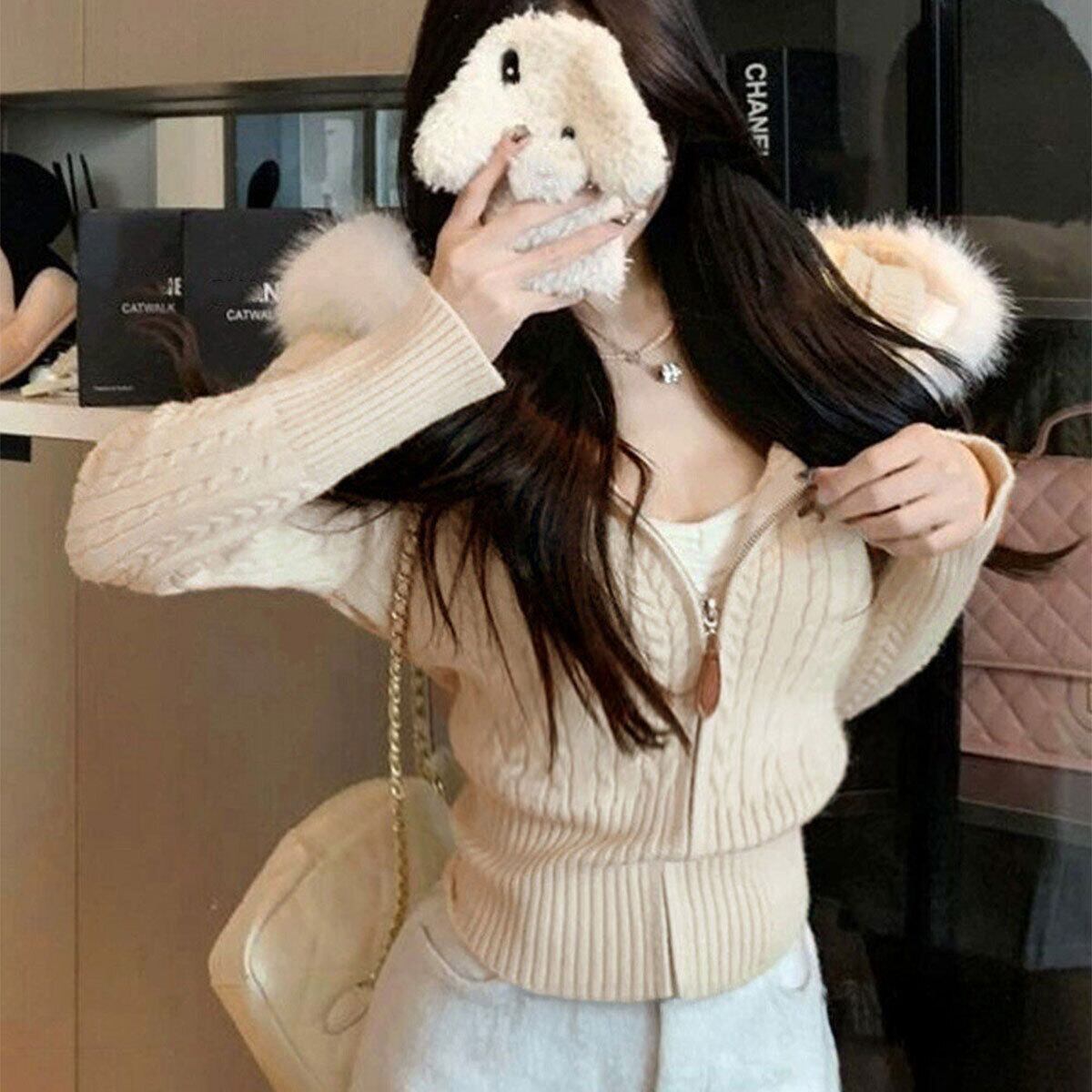 ケーブルニット カーディガン フード付き レディース 秋冬 韓国 きれいめ 大人 かわいい ケーブル編み 長袖 前開き ジップニット おしゃれ アウター トップス 羽織り 大人可愛い 大人女子