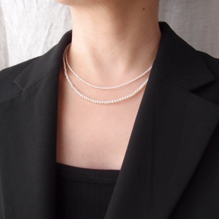パール二重ネックレス47コ（Ｋ14）玉 K14gf】Seed Pearl Necklace／シードパールネックレス | Yatto.co
