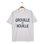 80s フランス語 メッセージT ヴィンテージ Tシャツ ホワイト シングルステッチ サイズM相当 BZ0684