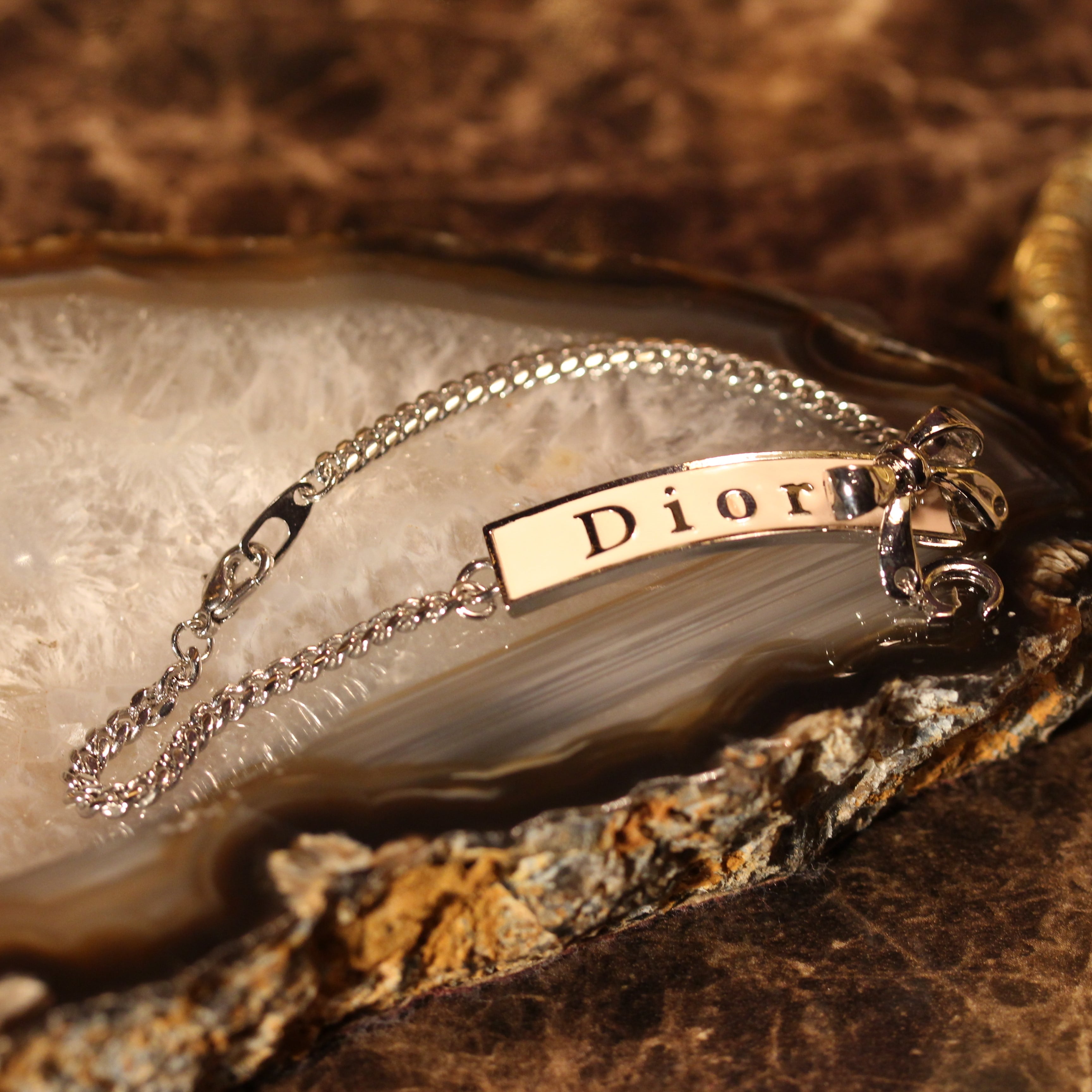 Christian dior LOGO PLATE CHAIN BRACELET/クリスチャンディオール