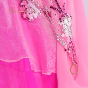 社交ダンス 衣装 スタンダードドレス ワンピース ドレス ピンク系 ピンク フロート レース デモ 競技 ダンス パーティ 発表会 フリル ビジュー フェミニン 可愛い おしゃれ エレガント コスチューム ステージ衣装 衣装 競技用