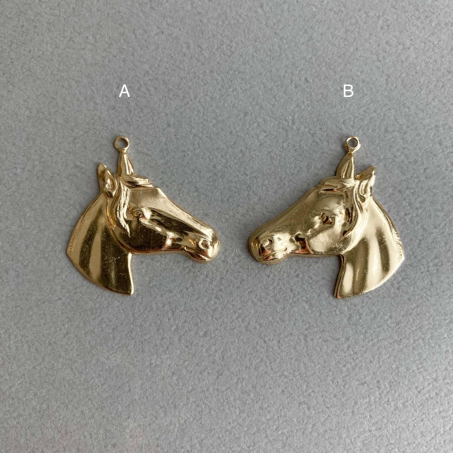 最終入荷〉USA真鍮 馬の頭パーツチャーム（くつわなし） | Dua